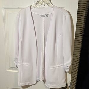 NWT Kim Rogers Medium White Open-Front Blazer